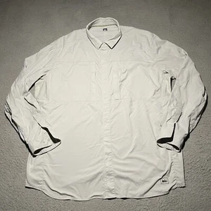 REI Fishing Shirt Mens XXL Gray Vented Nylon Long Sleeve UPF Outdoor Pockets - Picture 1 of 9