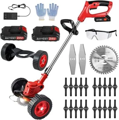 Weed Wacker Inalámbrico, 24V Herbicida Eléctrico Alimentado por Batería, 3 en 1 Ligero Foto 1 de 4