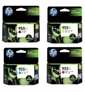 HP GENUINE Officejet 955XL 4 High Yield Inkjet Cartridges CMY BK Value Pack - Picture 1 of 2