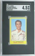 MARIO ANDRETTI 1970 VALIDA PANINI CAMPIONI DELLO SPORT 2ND YEAR CARD #56 SGC 4.5