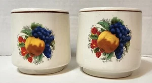 Par de tazas de café vintage fruta melocotón - Imagen 1 de 8