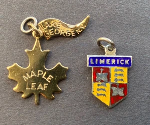 1970s Sterling Silver Charms Lake George New York & Ireland Made 925 - Picture 1 of 5