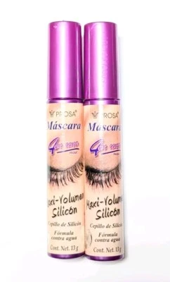 ¡PACK DE 2! PROSA RÍMEL MAXI VOLUMEN SILICONA IMPERMEABLE PAQUETE DE 4 FORMULA  Foto 1 de 2