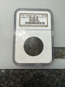 1787 Draped Bust Left NGC VF 20 Connecticut Copper Miller 33.15 - Picture 1 of 3