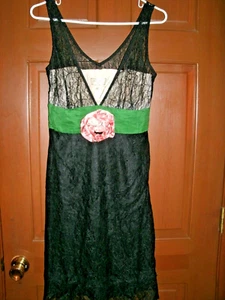 Anthropologie Moulinette Soeurs Kleid Schwarz Spitze Tanzsaal Größe 4 Neu - Bild 1 von 12