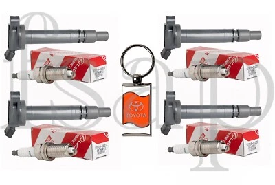 Keychain + Set of 4 Spark plugs + 4 Ignition coil 2013 Scion tc 2.5L L4 - Image 1 of 3