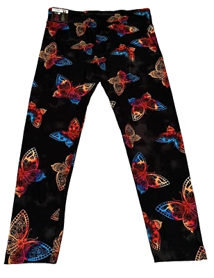 NEW No Boundaries Ankle Length High Rise Butterfly Suede Leggings Jr Women's 2XL - Image 1 of 4