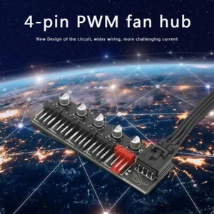 5 Ports PC Cooling Fan Hub Splitter Speed Controller for 4 Pin PWM Fan - Afbeelding 1 van 6