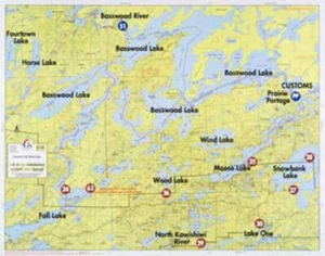 Minn/Ont BASSWOOD LAKE, FALL LAKE, MOOSE LAKE - Imagen 1 de 1