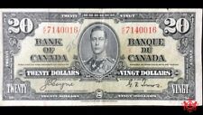 1937 Bank Of Canada $20 Coyne/Tower K/E7140016 - VF/EF - Writing B.V $62.50