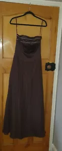 Chocolate Brown Bridesmaid Dress Imaculate Size 8-10 Full Length - Picture 1 of 4