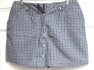 Linda Skort AEROPOSTALE Aerowear Azul a Cuadros con Botón Frontal Talla 12 Usada en Excelente Condición Foto 1 de 4