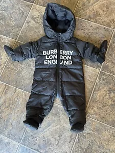 Burberry London England Snowsuit- Black, Toddler Size 9 Months AUTHENTICATED - Picture 1 of 7