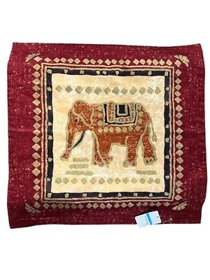 Jim Thompson Elephant Pillow Cover Black Gold Red 100% Cotton NWT 18x18 Zipper - Image 1 of 4