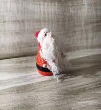 Adorable Miniature Crackled Wood Christmas Santa Elf Holiday Decor
