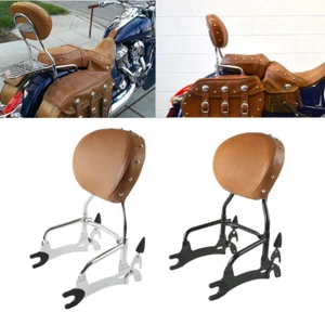 12" Backrest Sissy Bar Pad Fits For Indian Chief Vintage 2014-2018 Chrome/Black - Picture 1 of 14