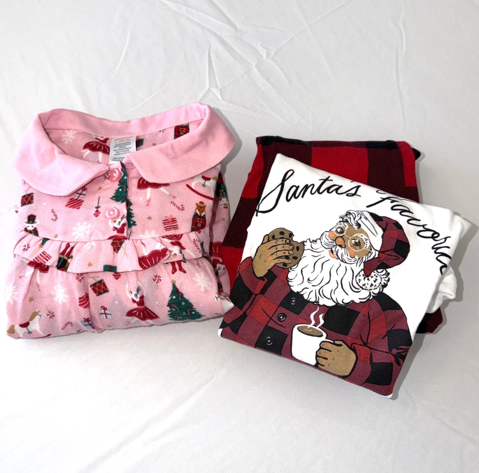 Gymboree Рождество пижамы лот 2 ночная рубашка LS/брюки праздник девочек Sz L 10/12 - Изображение 1 из 4