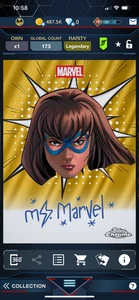 DIGITAL Topps Marvel Collect Chrome 2025 Ms. Marvel Mask Off Signature Gold - Bild 1 von 2