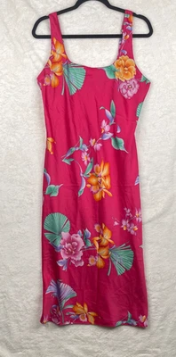 Camisón Natori Mujer Mediano Rosa Floral Tropical Sin Mangas Vestido Sedoso Foto 1 de 4