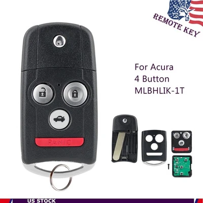 Replacement For 2009 - 2014 Acura TL TSX Flip Entry Remote Key Fob MLBHLIK-1T - Image 1 of 4