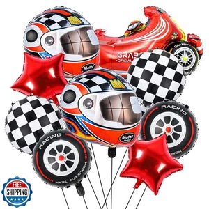 Piokio 9 PCS Race Car Balloons, for Birthday Race Car Theme Party Decorations - Picture 1 of 5
