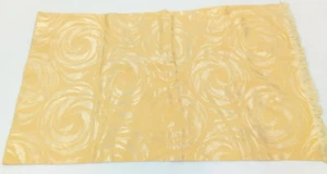 Yellow Gold Table Runner Scarf Fringe Swirl Design Silky Soft Fabric 44"x12.75" - Picture 1 of 5