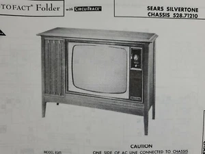 Sams Photofact Repair Service Parts Manual 1968 Sears Silvertone 528.71210 TV - Picture 1 of 3