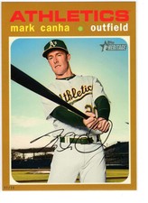 Mark Canha 2020 Topps Heritage 5x7 Gold #60 /10 Athletics 