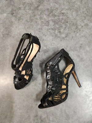 Tacones de aguja Alexandre Birman talla US 8 euros 38 cuero negro enjaulado Foto 1 de 4