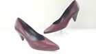 Sz 7 Vintage Designer Prevata Burgundy Red Pointed Cone Heels Shoes Seeotheritem