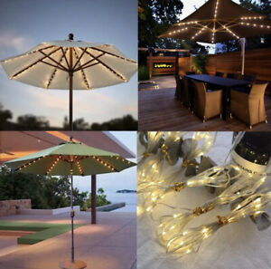 104 LED Umbrella Lights Fairy Patio Parasol Outdoor Garden Xmas Lights