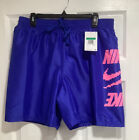 Nike Swim Trunks Men Xlarge Blue Pink 7? Inseam Mesh Lined Pocket Beach Swimwear