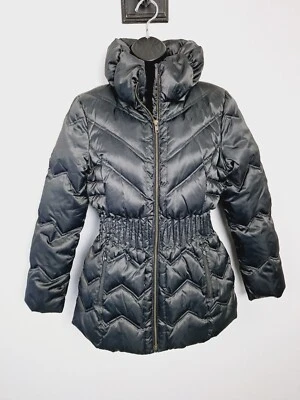 Casaco feminino Laundry Shelli Segal M preto com zíper acolchoado c - Imagem 1 de 4