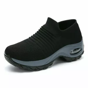 Para mujer Cojín de aire Zapatos deportivos para correr Malla transpirable Caminar Tenis sin cordones - Imagen 1 de 23