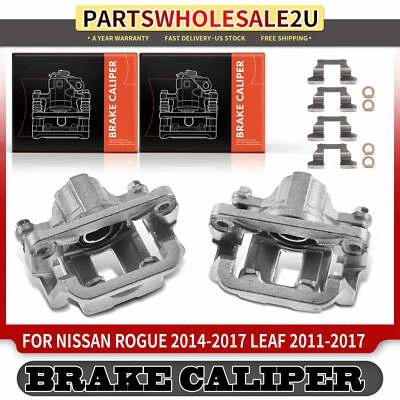 2x Pinzas de freno traseras izquierda y derecha con soporte para Nissan Rogue 14-18 Leaf 11-18 Foto 1 de 4