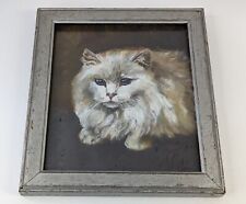 Antique Painting Chinchilla Cat Inscription To The Back by Artist