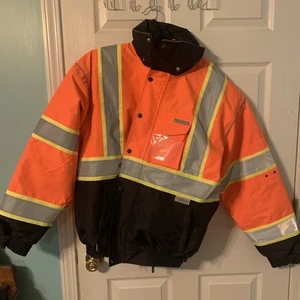 ML Kishigo - Brilliant Series Orange Reflective Bomber Jacket L safety lined - Picture 1 of 9