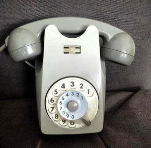VINTAGE TELEFONO FISSO DA PARETE A DISCO BIGRIGIO ITALTEL SIP ANNI '70 - RARO - Photo 1/6