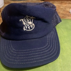 VINTAGE OLD SMITH & WESSON SNAPBACK BLUE BASEBALL TRUCKER CAP HAT - Picture 1 of 7