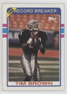 1989 Topps Record Breaker Tim Brown #2 Rookie RC HOF - Image 1 of 2