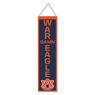 Auburn War Eagle 8x32 Inch Vertical Wool Embroidered Hanging Banner - Image 1 of 4