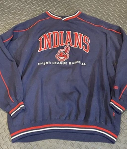 Vtg Lee Sport Cleveland Indians Blue Crewneck Pullover Sweatshirt 90’s Sz XXL - Bild 1 von 7