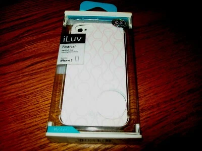 Estuche rígido iLuv Festival blanco con diseño de reloj de arena rosa para iPhone 5 Nuevo en paquete Foto 1 de 2