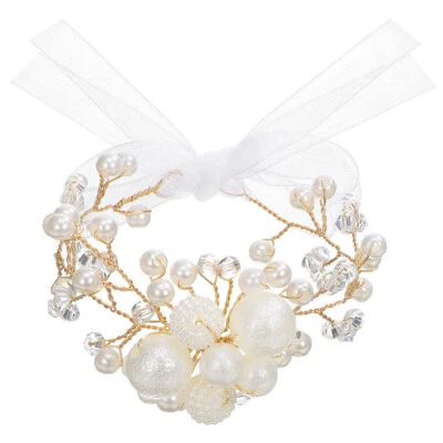 Pulsera ramillete flor seda pulsera pulsera boda novia Foto 1 de 4
