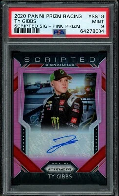 2020 Panini Prizm Ty Gibbs Pink Scripted Signatures /50 PSA 9 Rookie Mint Auto - Image 1 of 2