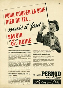 "Un PERNOD pour ARTHUR" Annonce originale entoilée MATCH 1939 - Picture 1 of 1