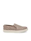 STEVE MADDEN Womens Gray Quilted Ecentric-q Platform Slip On Athletic Sneakers 8