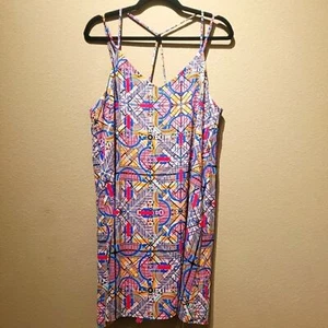 Everly Sommerkleid V-Ausschnitt Racerback geometrisch ärmellos Größe Large - Bild 1 von 7