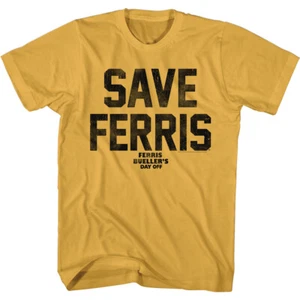 Ferris Bueller's Day Off 80's Movie Save Ferris Quote Men's T Shirt - Picture 1 of 3