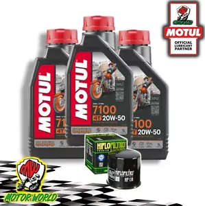 Talonario 3 L Motul 7100 20W50 + Filtro De Aceite Hiflo Suzuki SV 650 2014 2015 - Imagen 1 de 1